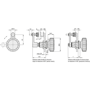 37986 - CHIUSURA A LEVETTA CON BATTENTE CON MANOPOLA IN TECNOPOLIMERO CHIUSURE A LEVETTA MDA-LS-A1
