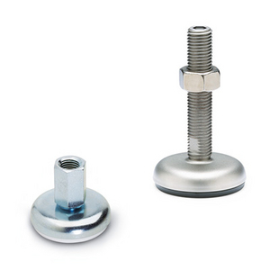 408636 - PIEDINO DI LIVELLAMENTO BASE E STELO IN ACCIAIO O ACCIAIO INOX STELO FILETTATO LMR.100-AS-SST-M16X125
