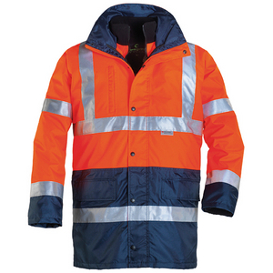 PARKA 4 EN 1 HIVIZ BANDE 3M TXXL POLYESTER ORANG/MARINE BANDE3M